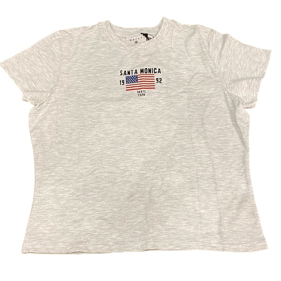 Daisy Street Women’s Santa Monica 1992 Skate Park T-Shirt in light‎ gray Size Lg - Picture 1 of 7
